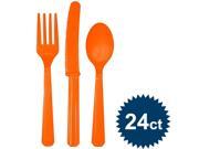 Orange Cutlery Set Party Supplies