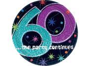 The Party Continues 60th Birthday 9 Dinner Plates 8 Pack Party Supplies