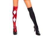 Women s Black and Red Clown Thigh Highs