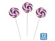 Pink and Purple Large Swirl Lollipops 12 Ct Party Supplies