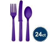 Purple Cutlery Set Party Supplies