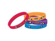 Ninja Turtles Rubber Bracelets 4 Pack Party Supplies