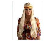 Unisex Hippy Blonde Wig with Detachable Headband for Adults