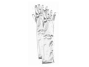 White Satin Long Girl s Gloves