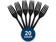 Black Plastic Forks Party Supplies