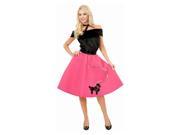 Womens Black And Fuchsia Poodle Skirt And Top Costume