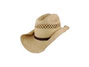 Rolled Brim Straw Cowboy Hat