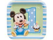 Mickey Mouse 1st Birthday Cake Plate 8 pack Party Supplies