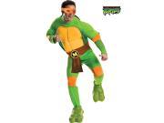 Teenage Mutant Ninja Turtles Deluxe Michelangelo Adult Costume Green orange Standard one Size