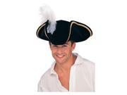 Black Tricorn Buccaneer s Hat for Adults