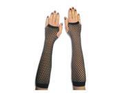 Fingerless Long Black Mesh Gloves
