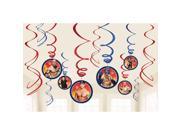 WWE Swirl Hanging Decorations 12 Pack Party Supplies