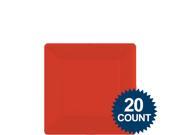 Red 7 Square Paper Plates 20 ct. Party Supplies