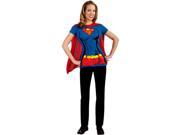 Supergirl T Shirt w Cape Adult Costume