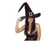 Black Witch Hat with Gold Buckle