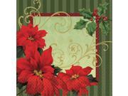 Vintage Poinsettia Dinner Napkins 36 Pack Party Supplies