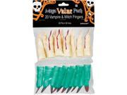 Witch and Vampire Plastic Fingers 20 Count