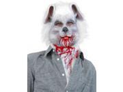 White Fur Bunny Bib with Blood