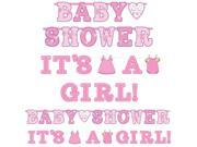 Shower With Love Baby Girl Banner Signs 2 Count Party Supplies