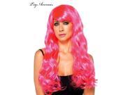 Neon Pink Starbright Long Wavy Wig