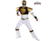 Adult Power Ranger s White Ranger Classis Muscle Costume