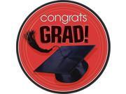 Congrats Grad Red 9 Luncheon Plates 18 Pack Party Supplies
