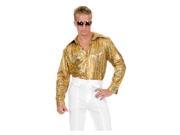Men s Plus Size Disco Gold Glitter Shirt
