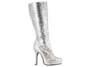 Adult knee high silver glitter boot by Ellie Shoes 421 ZARA
