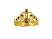 Girls Plastic Gold Jeweled Crown