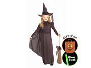 Classic Witch Child Costume Halloween Trick or Treat Safety Kit