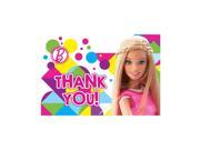 Barbie Sparkle Thank You Notes 8 Pack Party Supplies