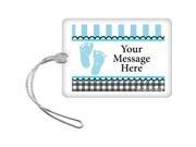 Sweet Baby Feet Blue Personalized Mini Magnet Each