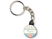 Dots and Stripes Baby Shower Personalized 1 Mini Key Chain Each