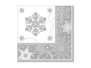 Sparkling Snowflake Lunch Napkins 16 Pack Party Supplies