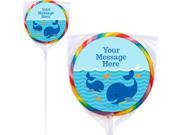 Blue Whale Personalized Lollipops 12 Pack