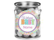 Chevron Stripe Baby Shower Personalized Mini Paint Cans 12 Count