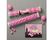 Superhero Pink Personalized Candy Tubes 12 Count