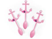 Nautical Pink Picks With Spoons 25 Count