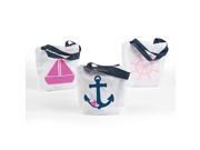 Nautical Pink Tote Bags 12 Count
