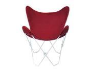 Butterfly Chair and Cover Combination w White Frame Burgundy