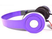 Purple DJ Style Stereo Over Ear Headphones with Quality Sound for 3.5mm Jack