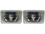 4x6 Euro LED Clear Glass Sealed Beam Conversion Headlights 4656 4651 4666