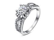 Single Cut Cubic Zirconia Stone Round Jewelry Fashion Engagement Ring Size 8