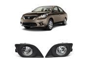 Black Trim Clear Glass Lens Fog Lights Harness Switch Included for Nissan Versa Sedan 2011 2012 2013 Black Trim Clear Glass Lens Fog Lights Harness Switch Included for Nissan Versa Sedan 2011 2012 2013