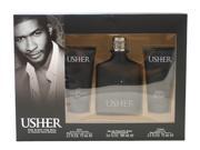 Usher He by Usher for Men 3 Pc Gift Set 3.4oz EDT Spray 2.5oz Skin After Shave Soother 2.5oz Clean Shower Gel