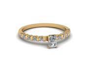 GIA Certified Radiant And Round Cut Diamond Bar Set Gold Engagement Ring 1 Ct G Color IF Clarity