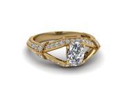 1.40 Ct Oval Shaped Diamond Pave set Split Shank Engagement Ring For Women GIA J Color VS2 Clarity
