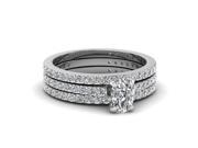 2 Ct Cushion Cut Platinum Diamond Trio Bridal Wedding Ring Sets For Women GIA J Color I1 Clarity