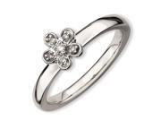 Sterling Silver Stackable Expressions Flower Diamond Ring Sterling Silver Stackable Expressions Flower Diamond Ring