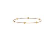 Yellow Sapphire Station Bracelet in Bezel Set 14K Rose Gold 7 Inch Length with 0.60 Carat Weight
